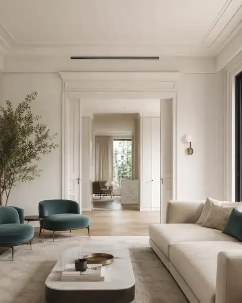 Salone con climatizzazione invisibile